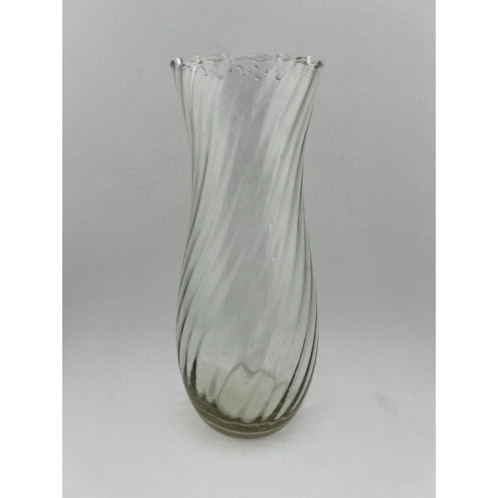 Vintage Spring Swirl Pattern‎ Ruffled Edge Elegant Glass European 7